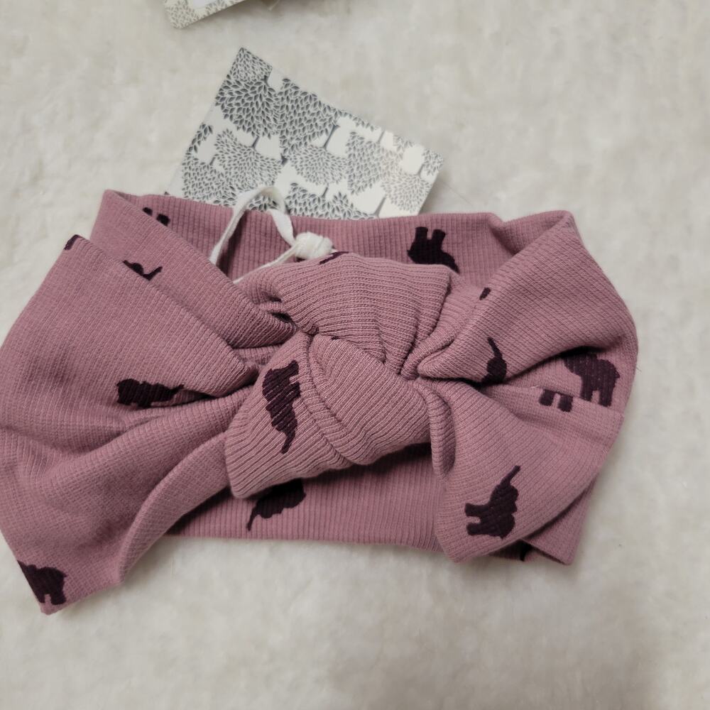 Kate Quinn Dark Violet Tiny Elephant Large Bow Headband